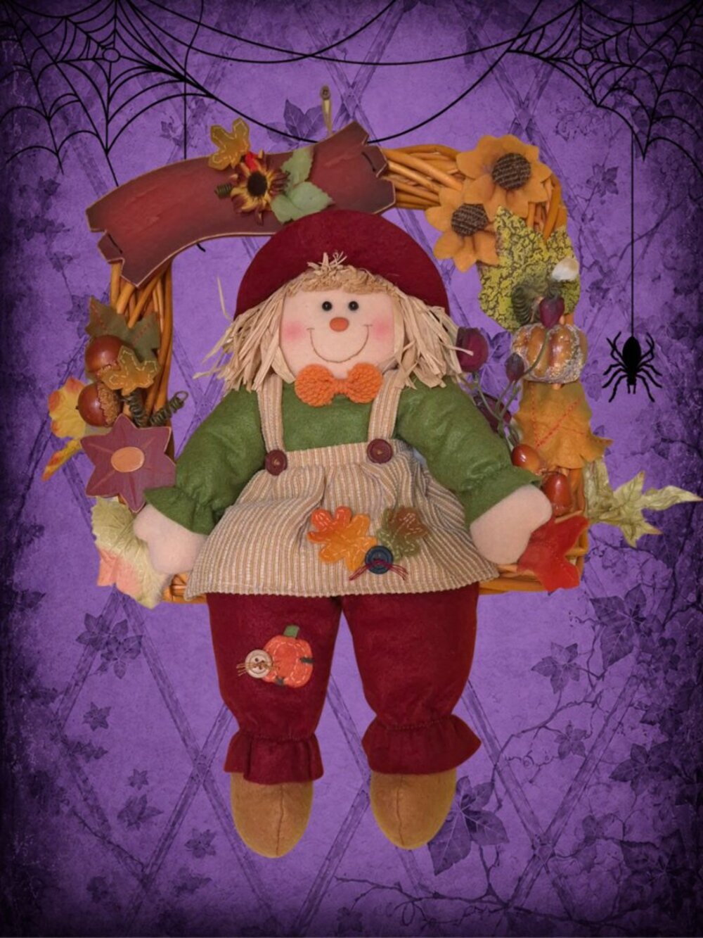 Forgotten Gardens 🌻🧚‍♂️ Wicker Fall Halloween Scarecrow Wall Decor